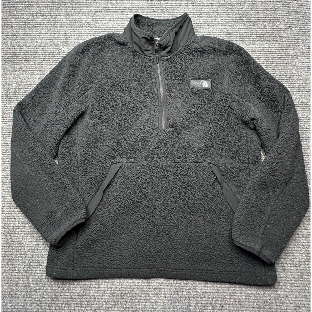 The North Face Fleece Pullover Men XL Black Quarter‎ Zip Sherpa